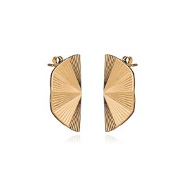 Deco Half Fan Stud Earrings