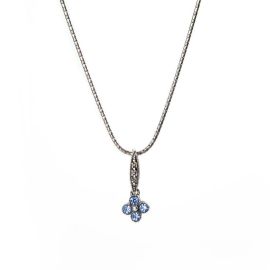 Blue Flower Silver Pendant