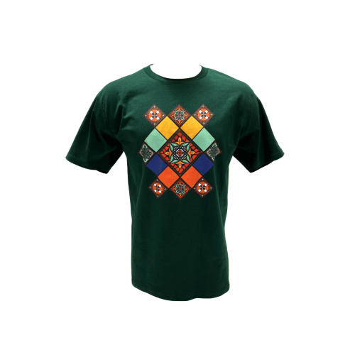 English Heritage Stained Glass Emblem T-Shirt - green