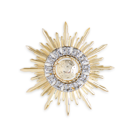 Full Sunray Gold-Plated Brooch 